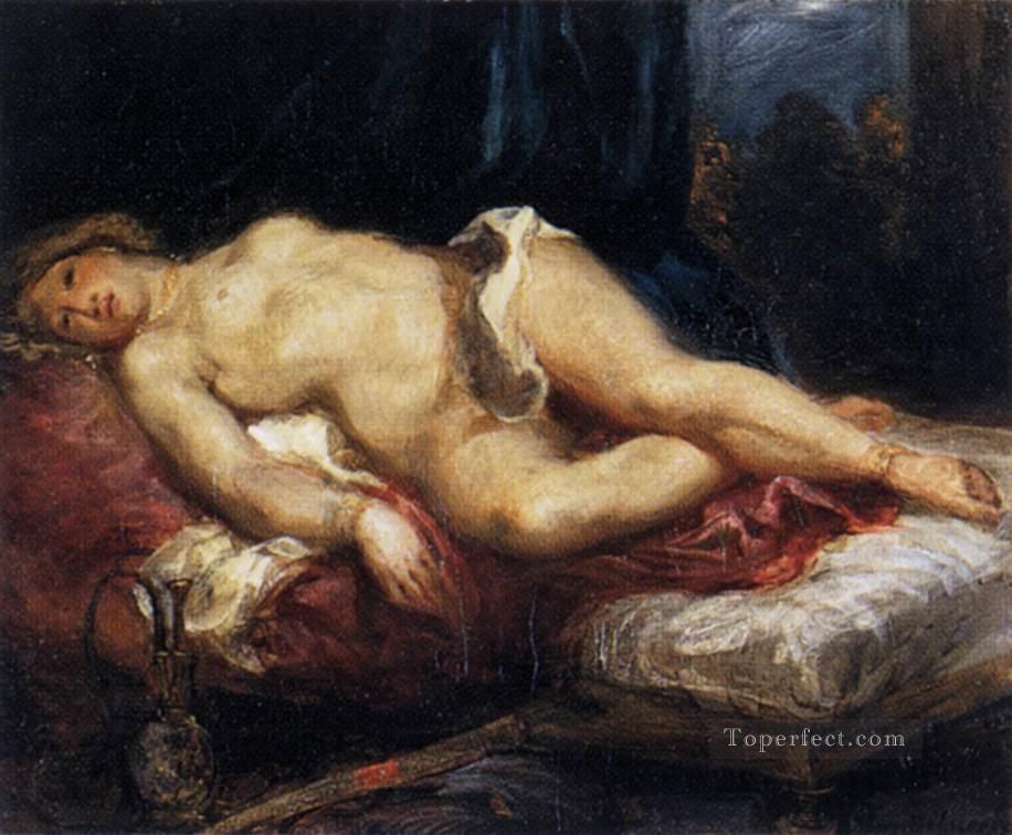 Odalisque Reclining on a Divan Romantic Eugene Delacroix Oil Paintings